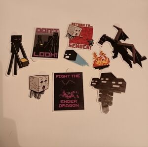 Set of 9 Minecraft Stickers - Nether/End